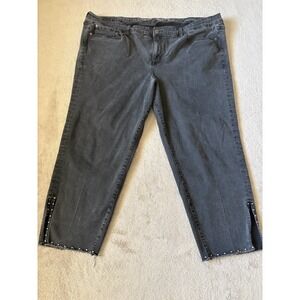 Torrid‎ Boyfriend Ankle Jeans Plus Size 26R Studded Hem Vintage Stretch